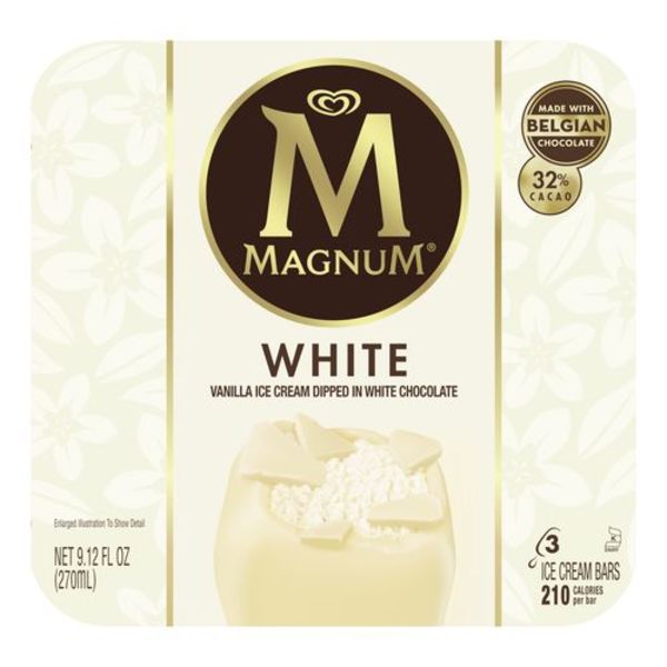 Magnum White vanilla bean Ice Cream bars - 3 ct (077567132260)