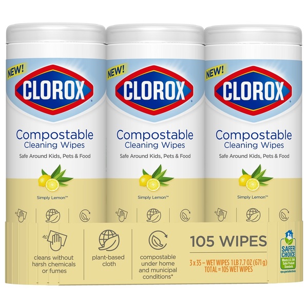SmartLabel Clorox® Compostable Cleaning Wipes All Purpose Wipes